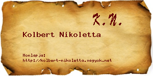 Kolbert Nikoletta névjegykártya